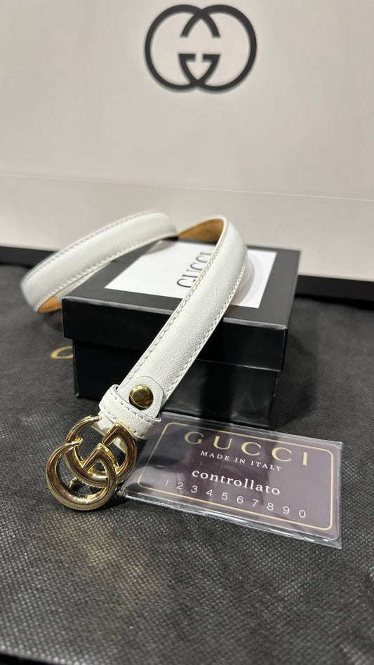 Fit Leather Belt (White)